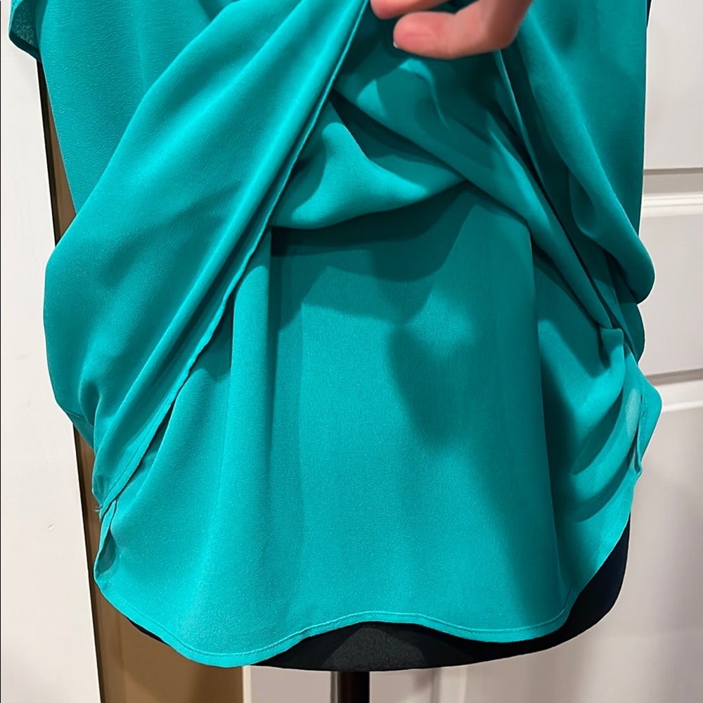 Small Teal Ruffle spaghetti Strap Top - Picture 4 of 10